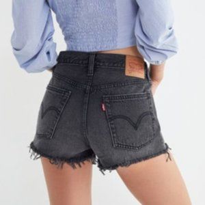 Levis 501 Black Denim Shorts